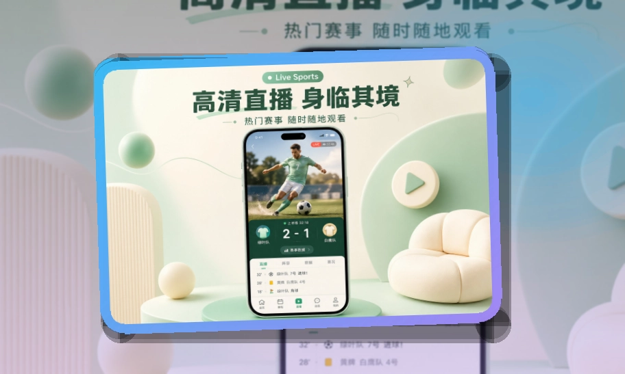 多端衔接 · App下载说明 · 直播比分随时查看界面展示